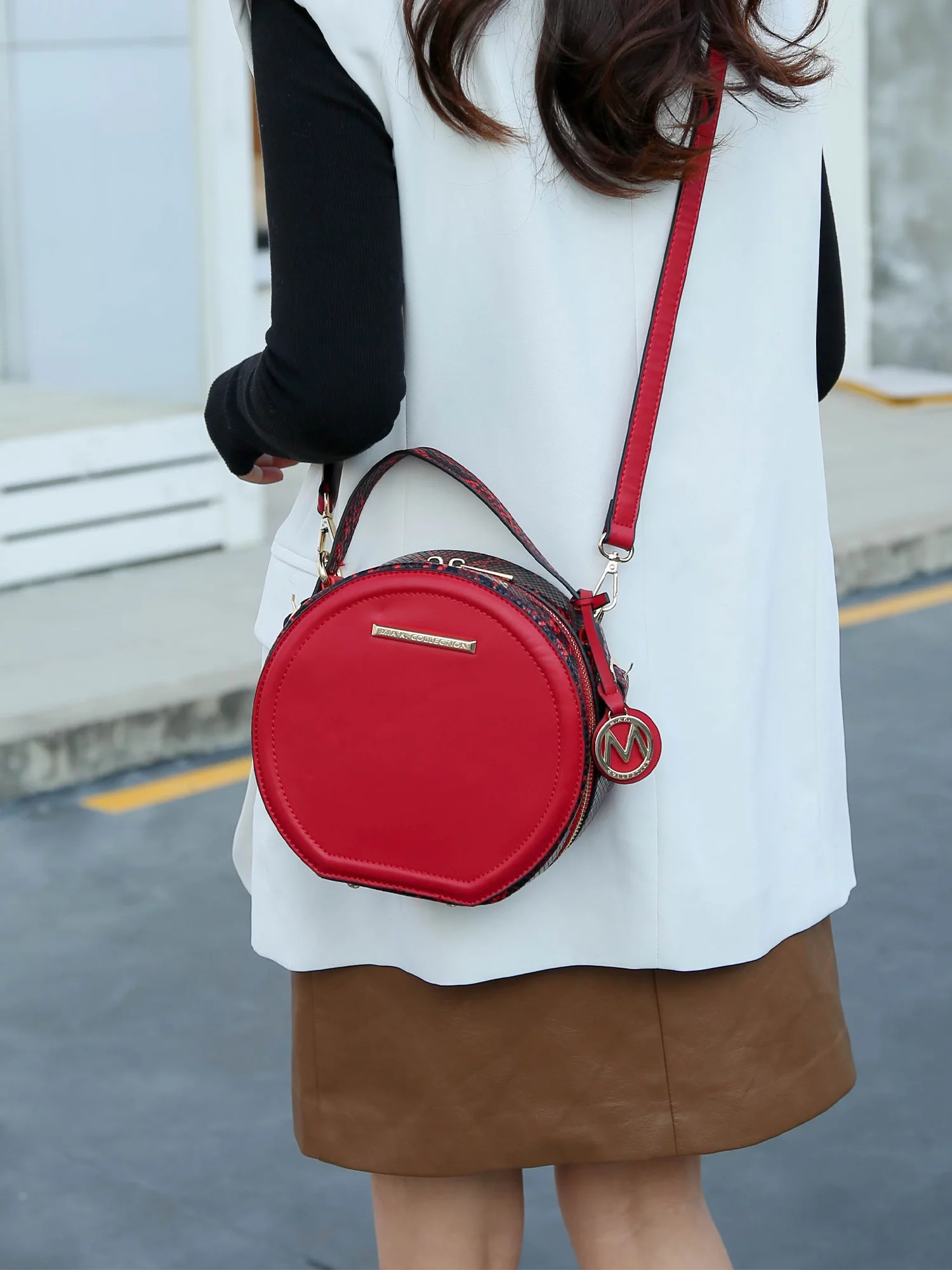 MKF Collection Mallory Vegan Leather Women's Crossbody Bag, Elegant Mini Satchel Purse Handbag by Mia K - Red