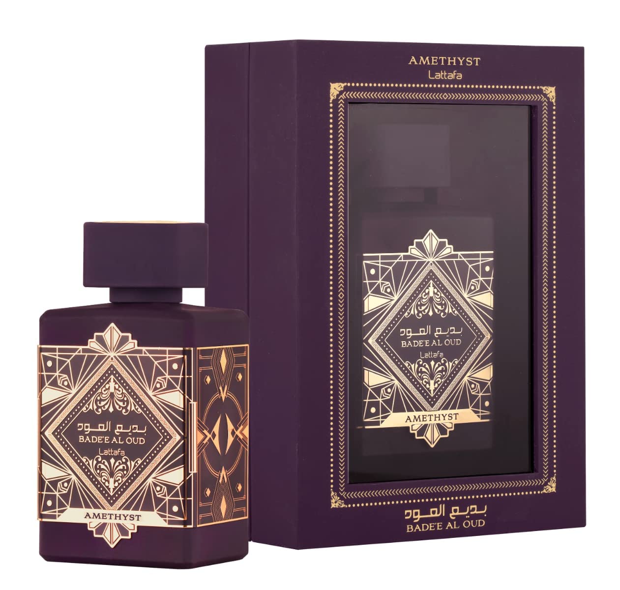 Lattafa Bade'e Al Oud Amethyst EDP - Rose, Jasmine & Oud Perfume with Amber, Vanilla and Patchouli