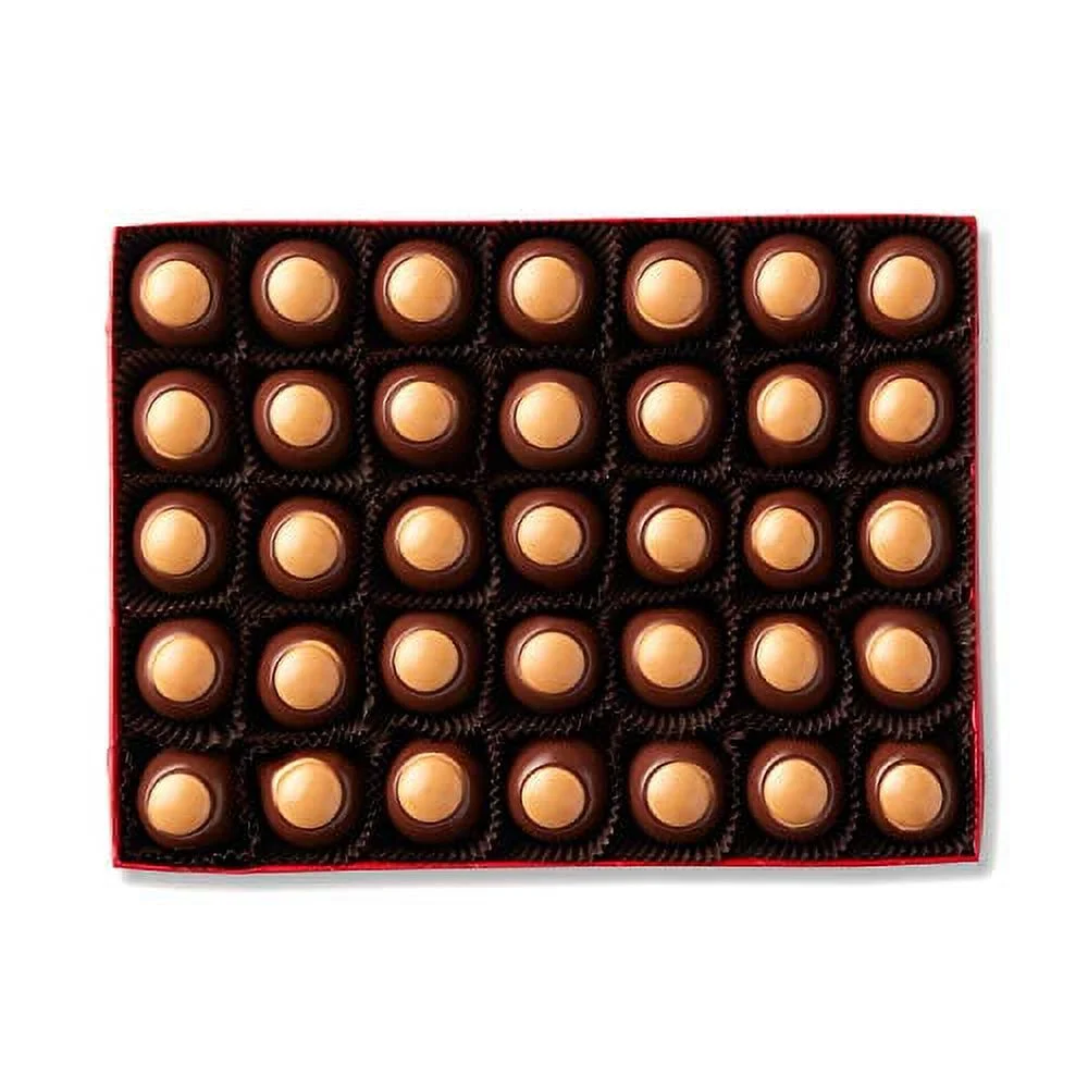 Fannie May Peanut Butter Buckeyes, Milk Chocolate Covered Creamy Peanut Butter, Chocolate Candy Gift Box, 1 lb