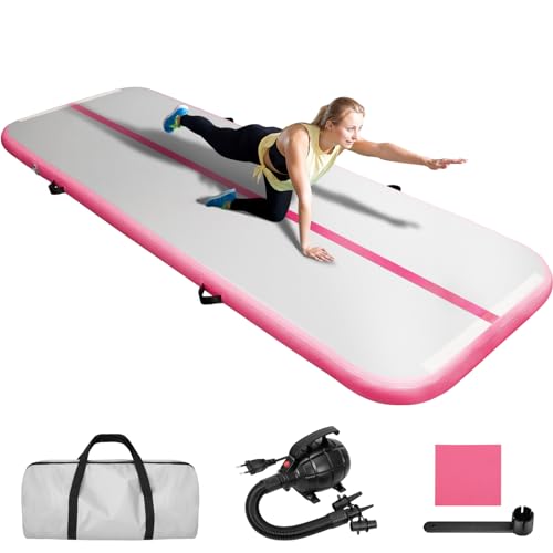 EDOSTORY Inflatable Air Gymnastics Mat 10ft/13ft/16ft/20ft Training Mats 4 inches thick Gymnastics Tracks for Home/Training/Cheerleading/Yoga/Water Sports with 600W Electric Pump