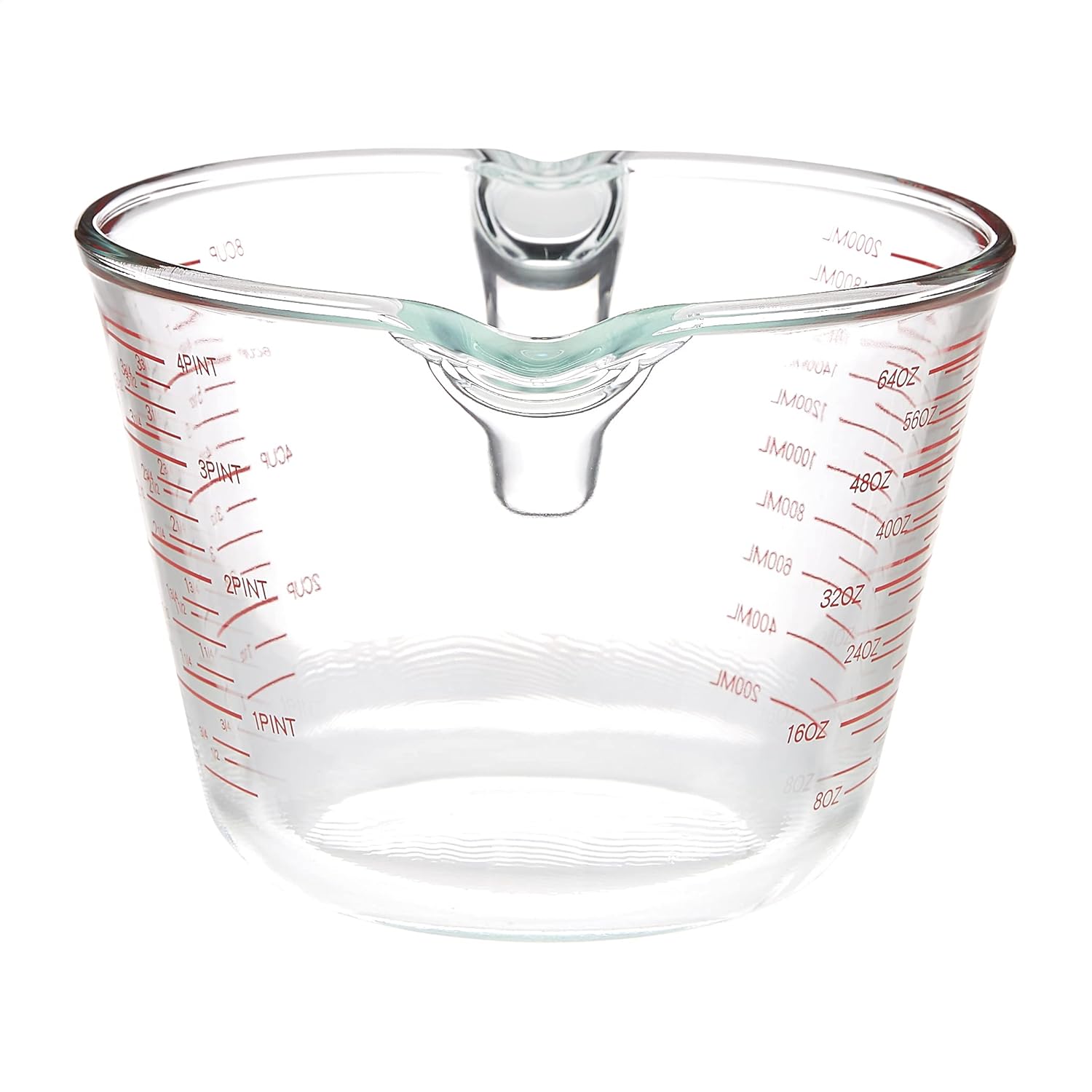 Amazon Basics Glass Measuring Cup, 8 Cup Capacity (2 Liters), Transparent (Previously AmazonCommercial brand)