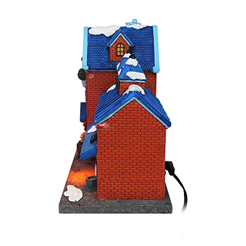 Christmas Village Sledding Down Hill - Lighted Musical Snow Village with 8 Animated Kids Going Down The Mountain