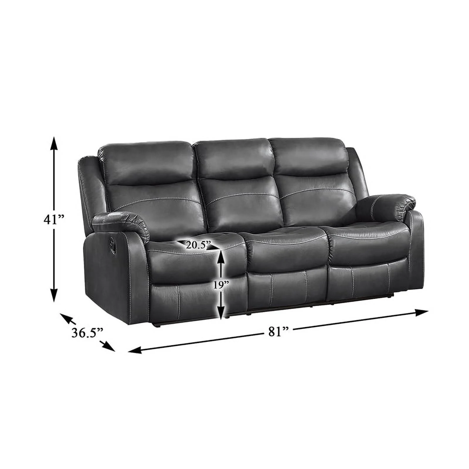 Lexicon Yerba Microfiber 2-Piece Manual Reclining Sofa Set in Dark Gray