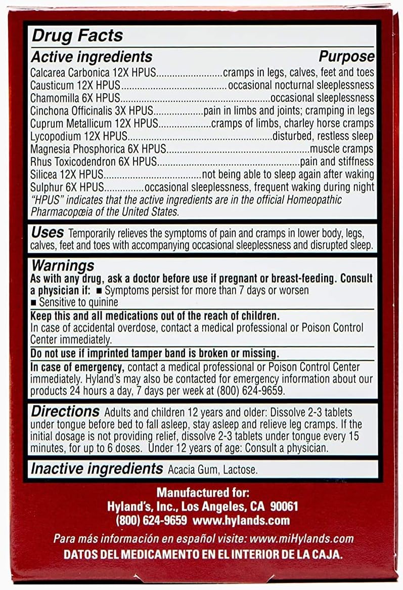 Hyland's Leg Cramps PM Tablets 50 ea 50 Count (Pack of 2)
