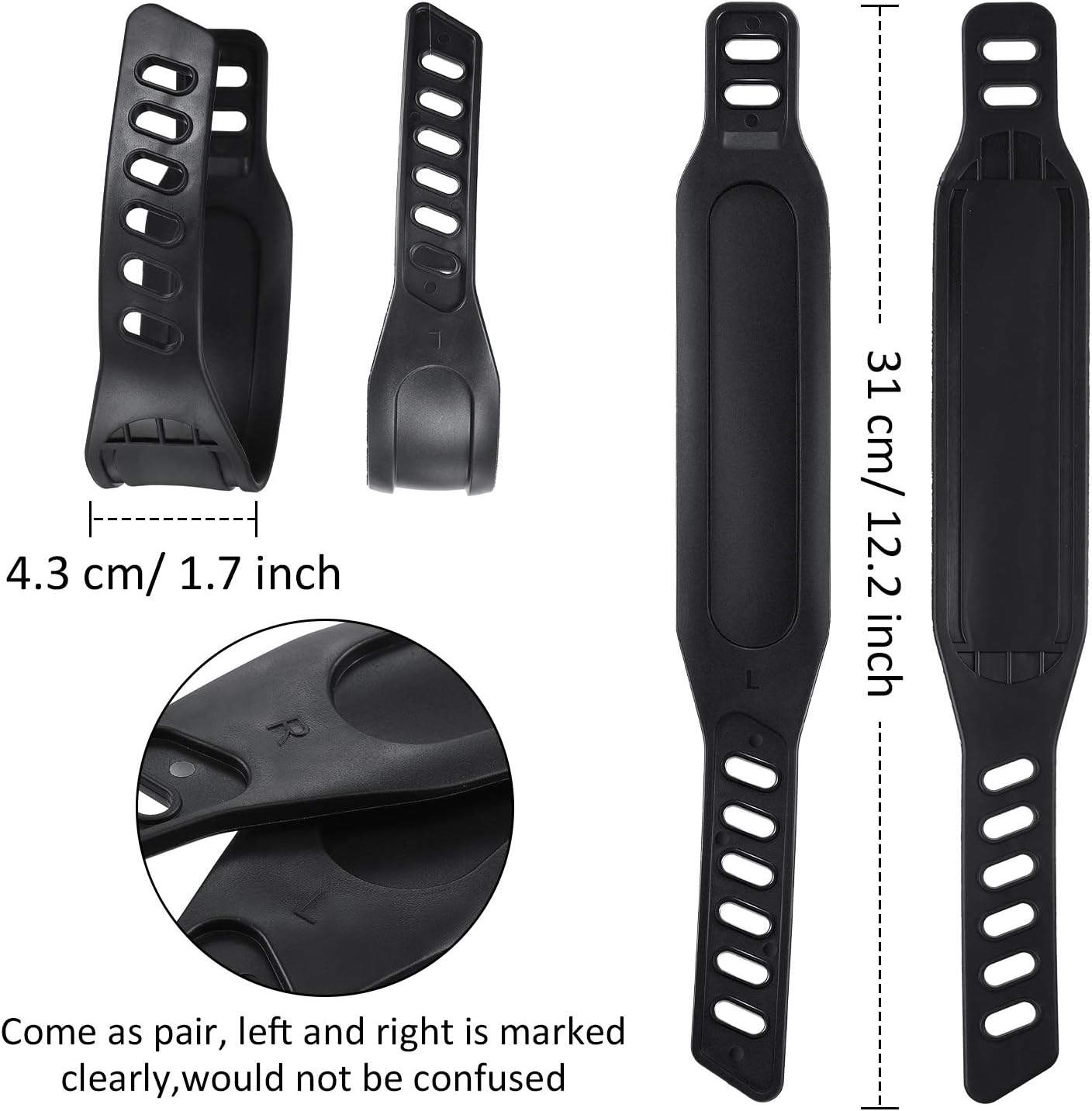 2 Pairs Exercise Bike Pedal Straps Universal Pedal Straps of 1.7 x 12 Inch for Exercise Cycle Home or Gym
