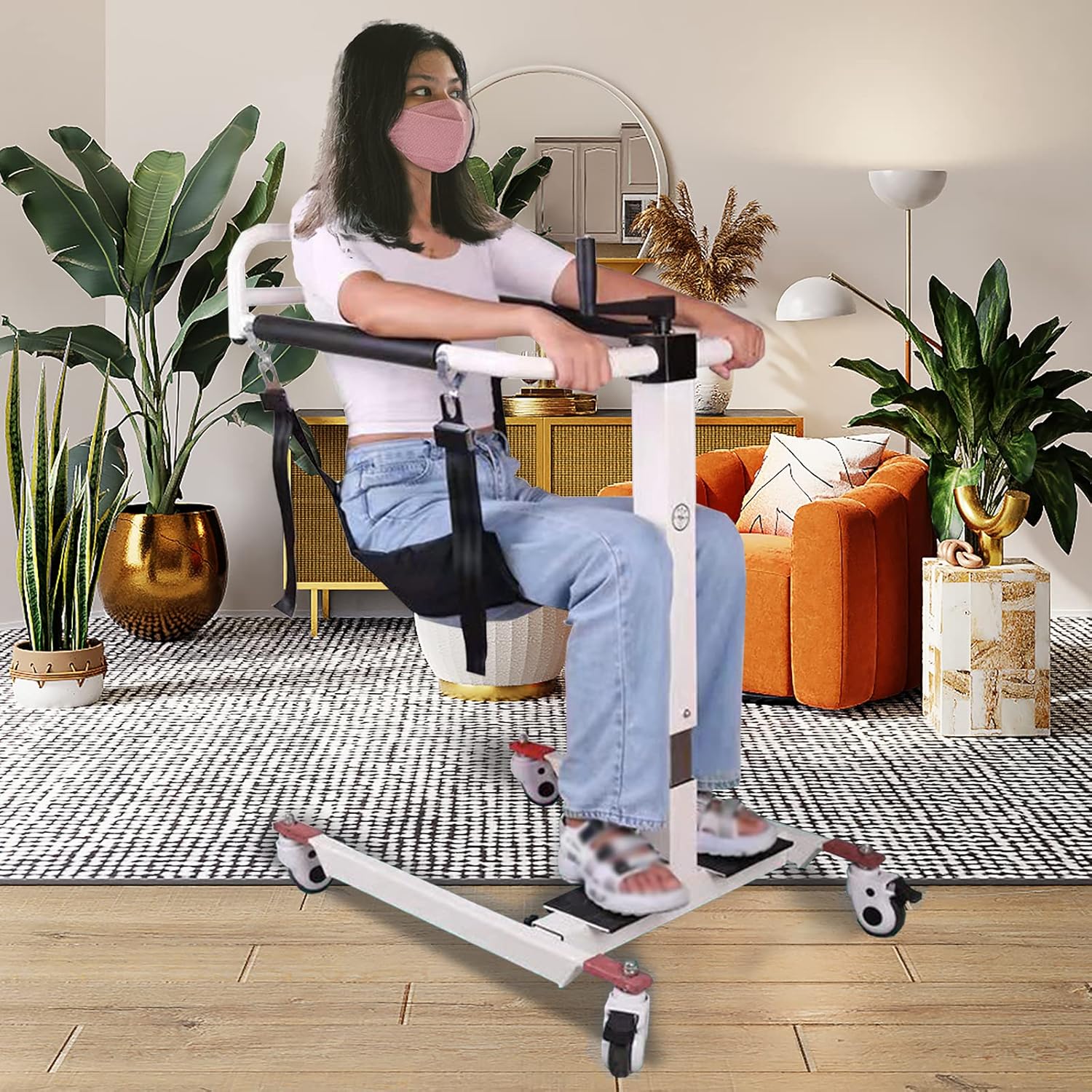 Transfer Wheelchair, Wheelchair Lift for car, Lifts for Home use with Soft Cushion, Transport Chair for Elderly Handicapped, bedridden Patients Supplies