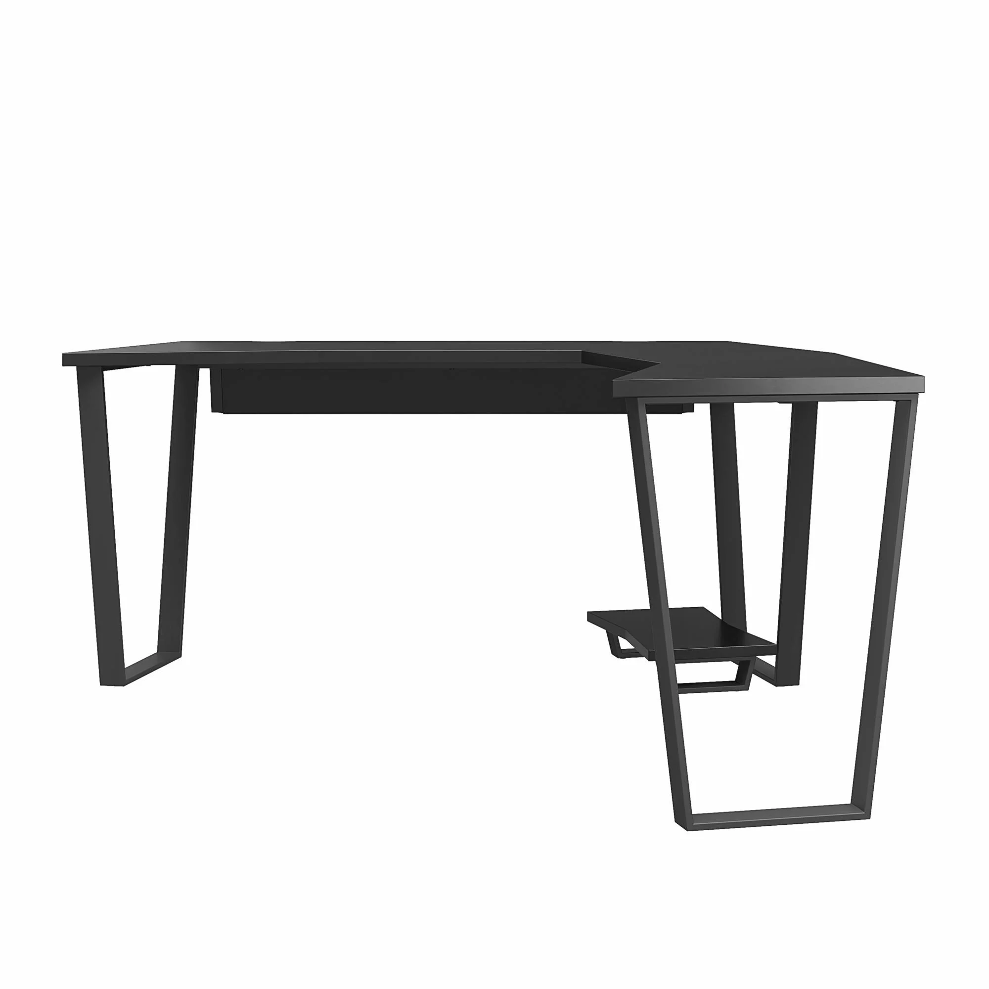 NTense Maxed Gaming L Desk with CPU Stand, Black