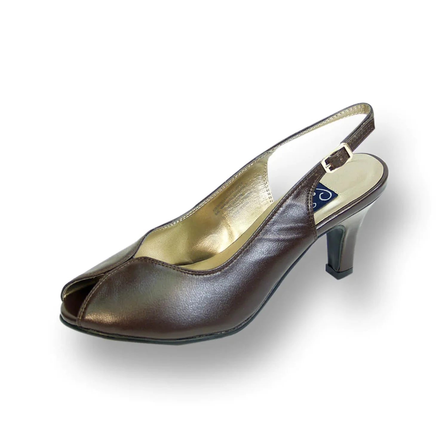 PEERAGE Zara Women's Wide Width Leather Slingback Pumps