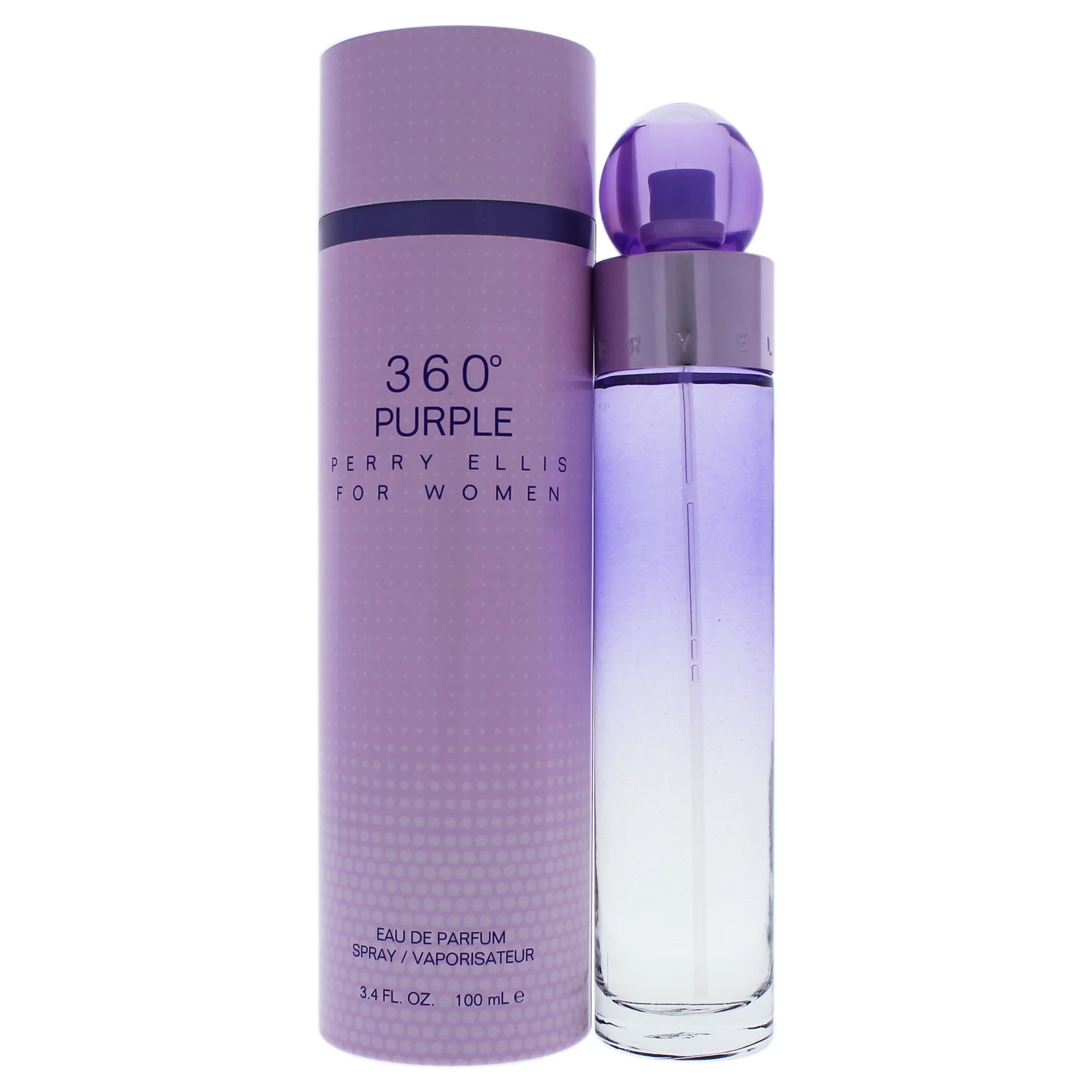 Perry Ellis 360° Purple Eau de Parfum, Perfume for Women, 3.4 Oz
