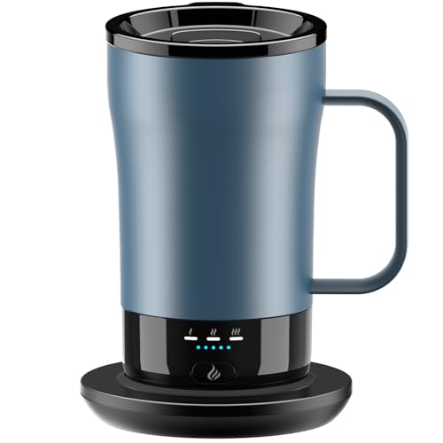 Self-Heating Coffee Mug, 14oz Heated Coffee Mug - Rechargeable Temperature Control Coffee Mug Keep Coffee Hot, Smart Mug Great Gift for Coffee Lovers & Slow Sippers