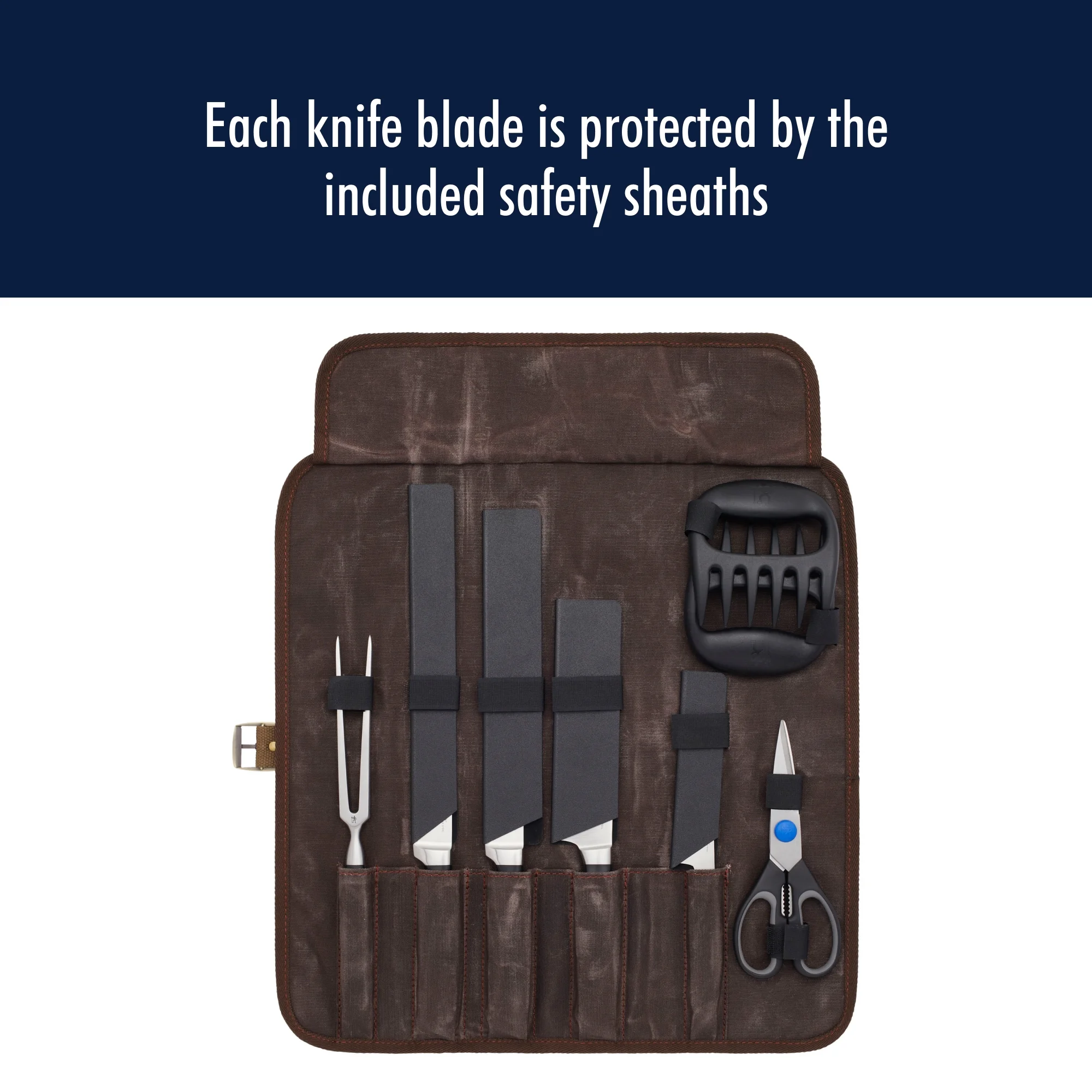 Henckels  Stainless Steel Chefs Knife Set, Satin Brown - 9 Piece