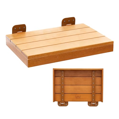 Wool & Ray Folding Shower Seat | Shower Seat for Inside Shower | Sturdy Teak Shower Bench | High End Teak Bench | Foldable Shower Chair | Teak Shower Benches for Inside Shower