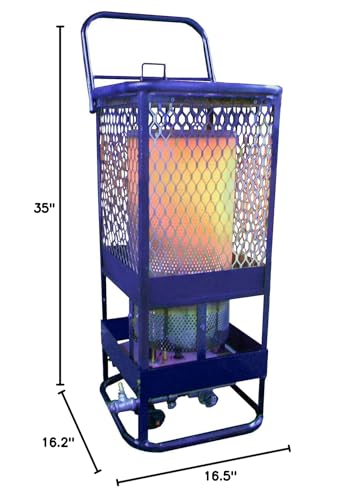 LB White Sun Blast 125 Heater 125,000 BTUH, {LP} Propane Round Radiant heater use for portable, temporary heater for Commercial/Industrial buildings under construction, alteration, or repair.