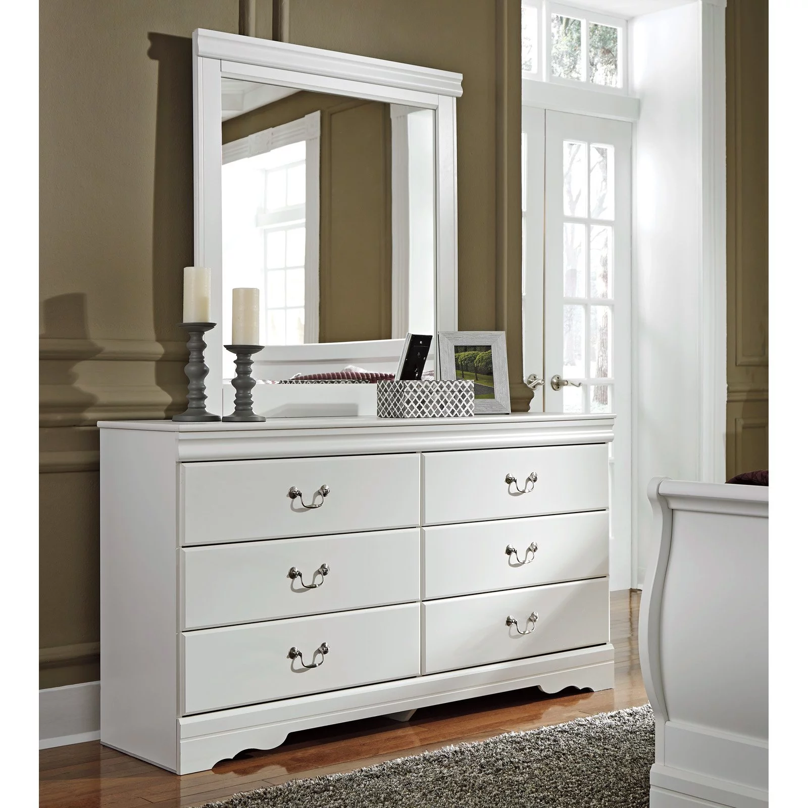 Ashley Furniture Anarasia 6 Drawer Double Dresser in White