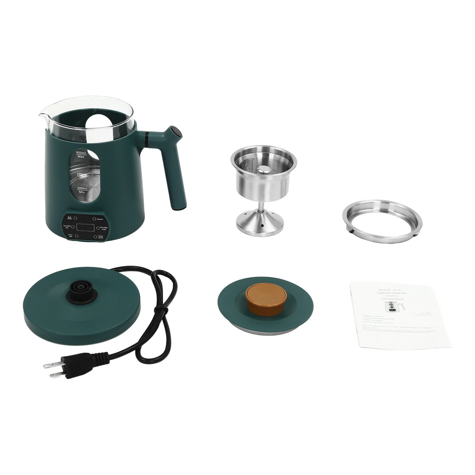 Stainless Steel Electric Water Kettles Tea Coffee Pot Water Boiler & Heater 600W Green