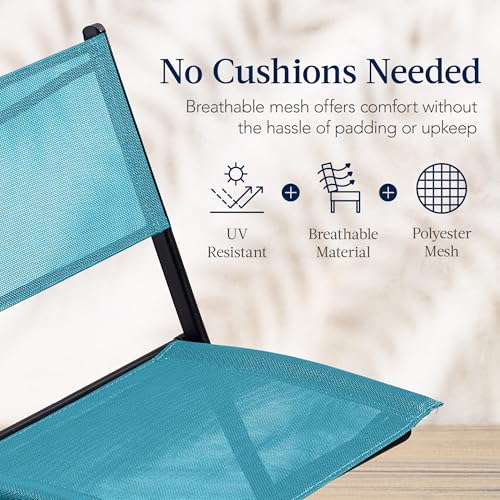 Best Choice Products 3-Piece Patio Bistro Dining Furniture Set w/Glass Tabletop, 2 Folding Chairs, Steel Frame, Polyester Fabric - Gray