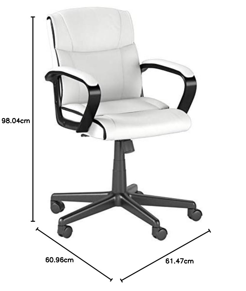 Amazon Basics Office Computer Task Desk Chair with Padded Armrests, Mid-Back, Adjustable, 360 Swivel, Rolling, 275 Pound Capacity, 24.2