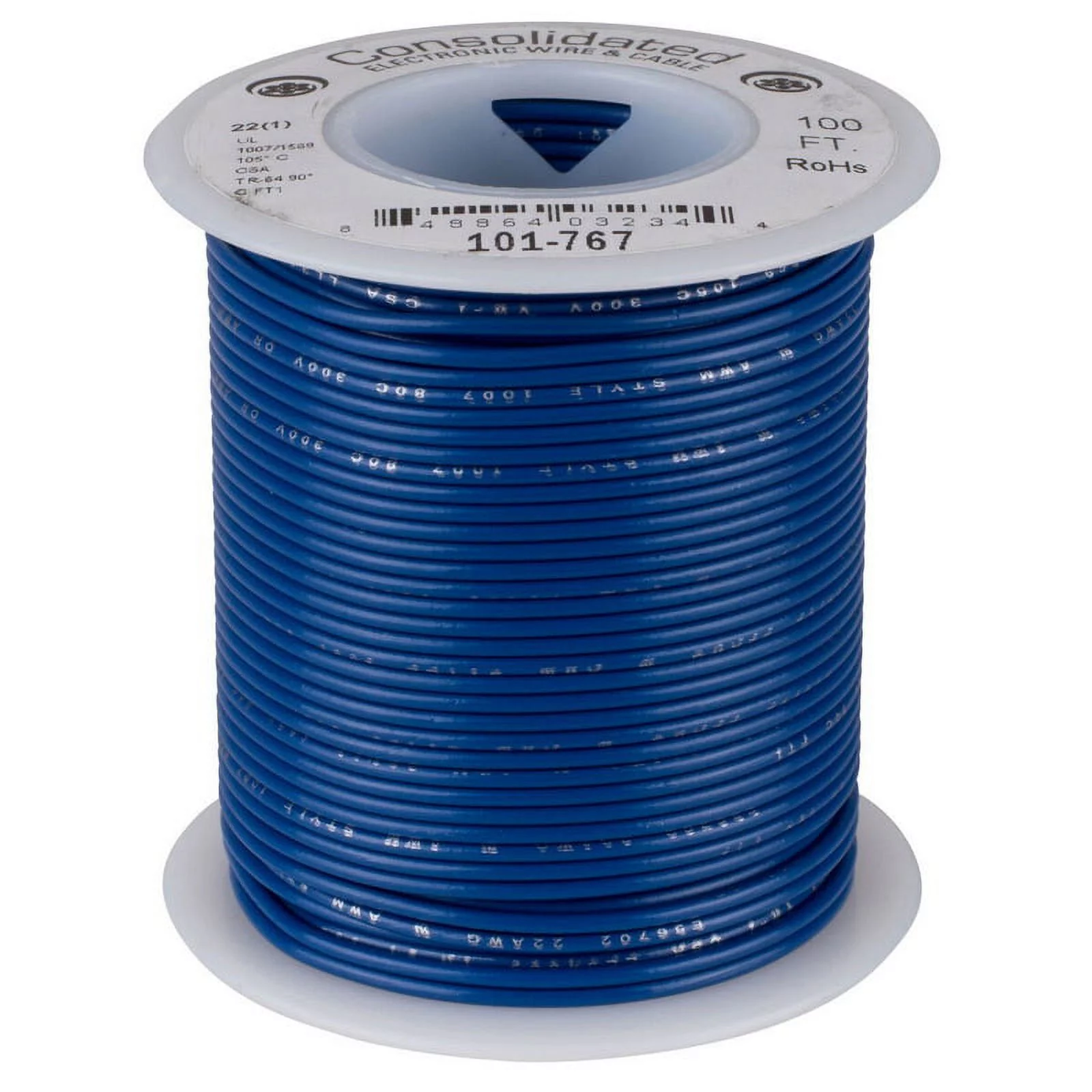 Consolidated 22 AWG Blue Solid Hook-Up Wire 100 ft.