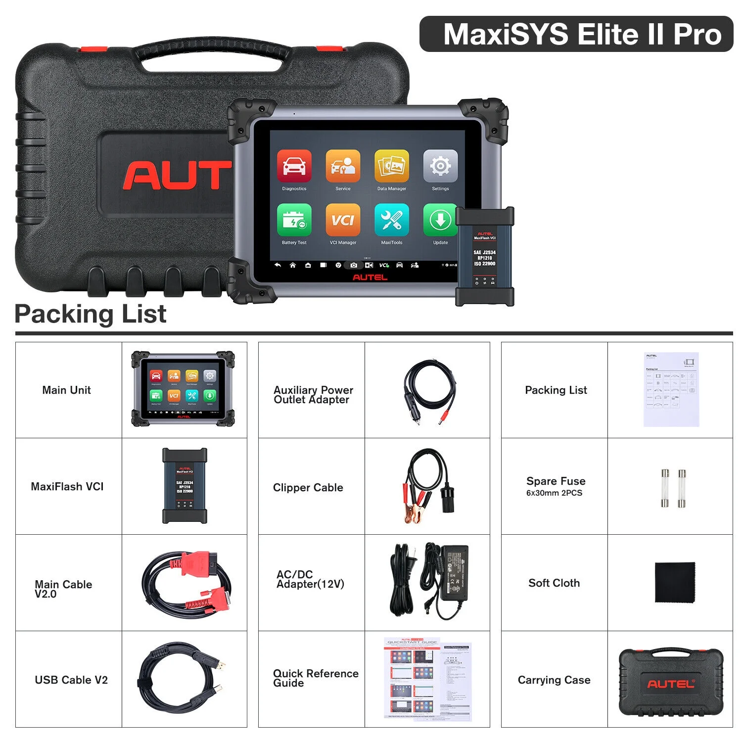Autel Scanner Maxisys Elite II Pro Car Diagnostic Scan Tool, Intelligent Diagnostic 2.0 J2534 ECU Programming & Coding, 38 Services, CAN FD & DoIP, 2 Year Free Update