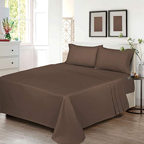RUVANTI Flannel Sheets King Size - 100% Cotton Brushed Flannel Bed Sheet Sets - Deep Pockets 16 Inches (fits up to 18