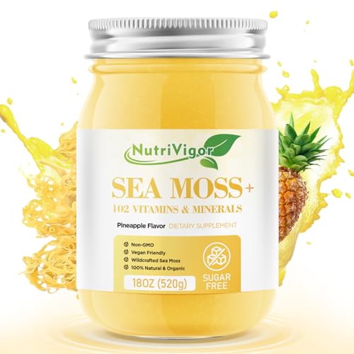 Sea Moss Gel, (12 OZ) Organic Sea Moss Advanced-Immune and Digestive Support, Wildcrafted Irish Seamoss Gel Supplements with 92 Vitamins and Minerals, Strawberry Banana Flavor