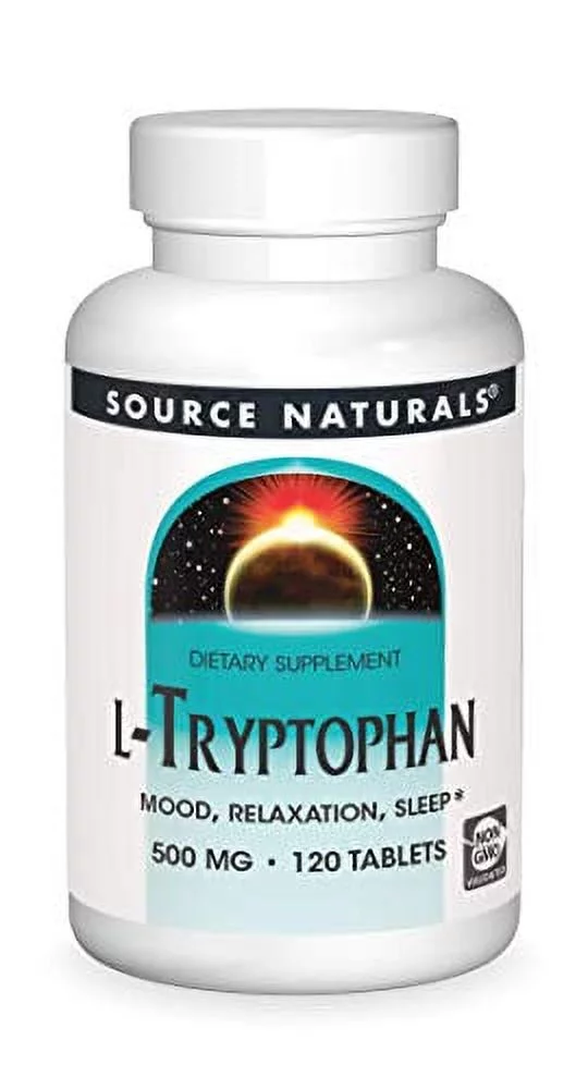 Source Naturals L-Tryptophan, 500 mg Essential Amino Acid Supplement - 120 Tablets