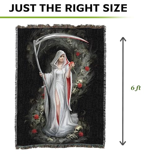 Pure Country Weavers Summon The Reaper Woven Blanket by Anne Stokes - Fantasy Gift Cotton Tapestry Throw - Made in The USA - 72