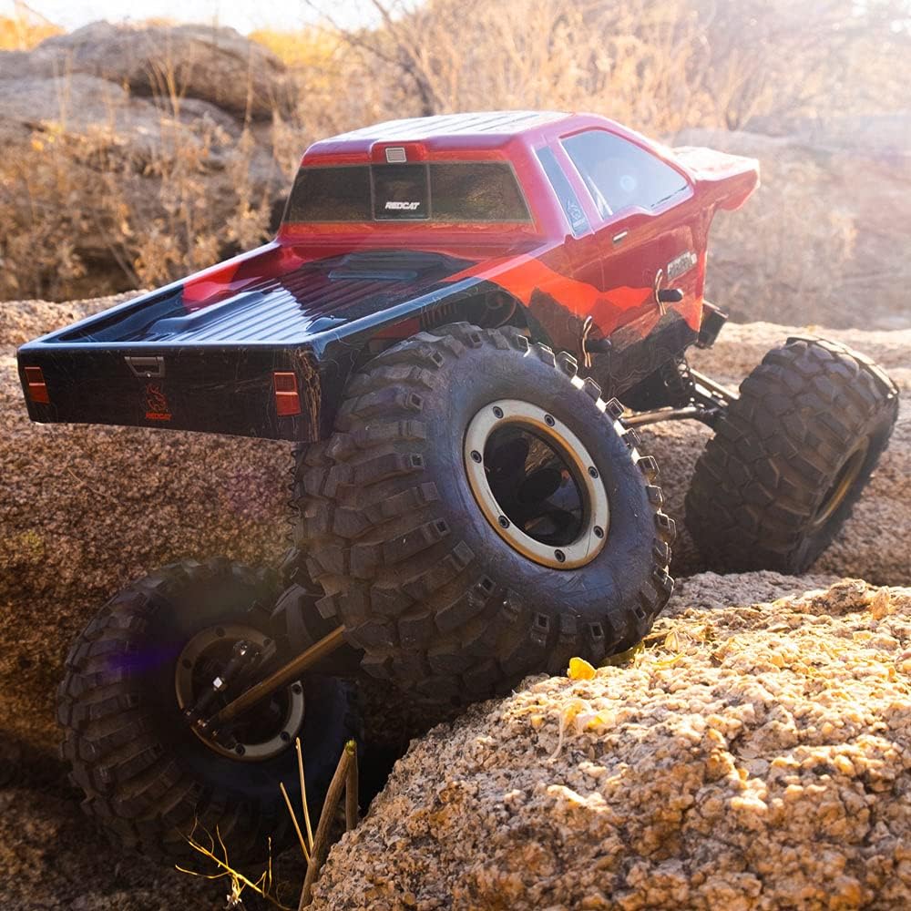Redcat Racing Everest-10 Electric Rock Crawler with Waterproof Electronics, 2.4Ghz Radio Control (1/10 Scale), Red/Black