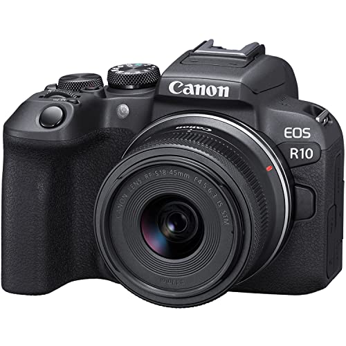 Canon EOS R10 Mirrorless Camera with RF-S 18-45mm Lens + 128GB Memory Card + Backpack + Widgeangle + ZeeTech Accessory Bundle (Renewed)