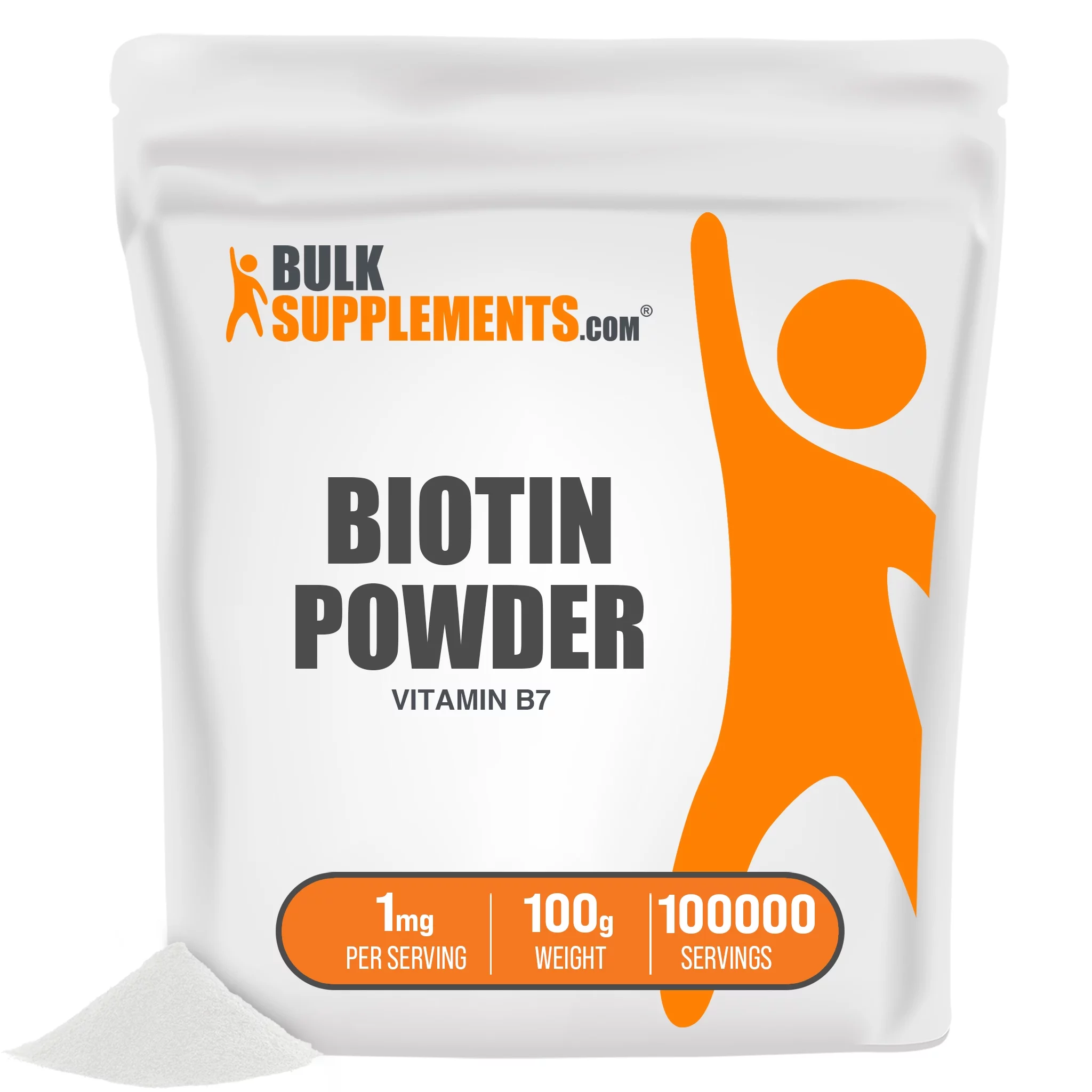 BulkSupplements.com Pure Biotin (Vitamin B7) - (100 Grams)