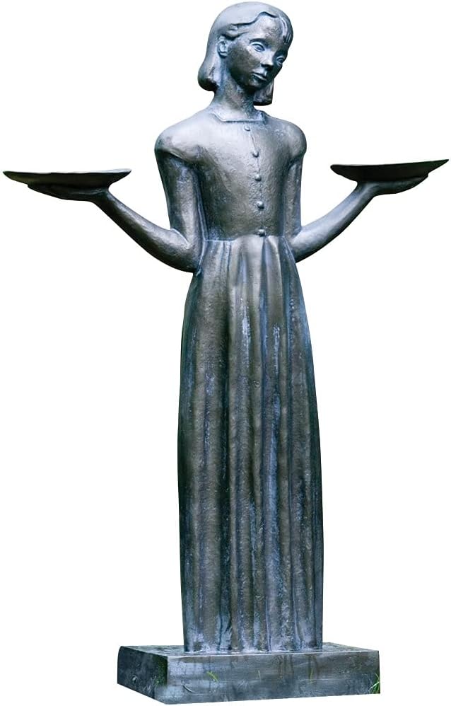 Bird Girl Garden Statue - Outdoor Art Yard Decor, Child Sculpture Lawn Ornaments - Large, 37