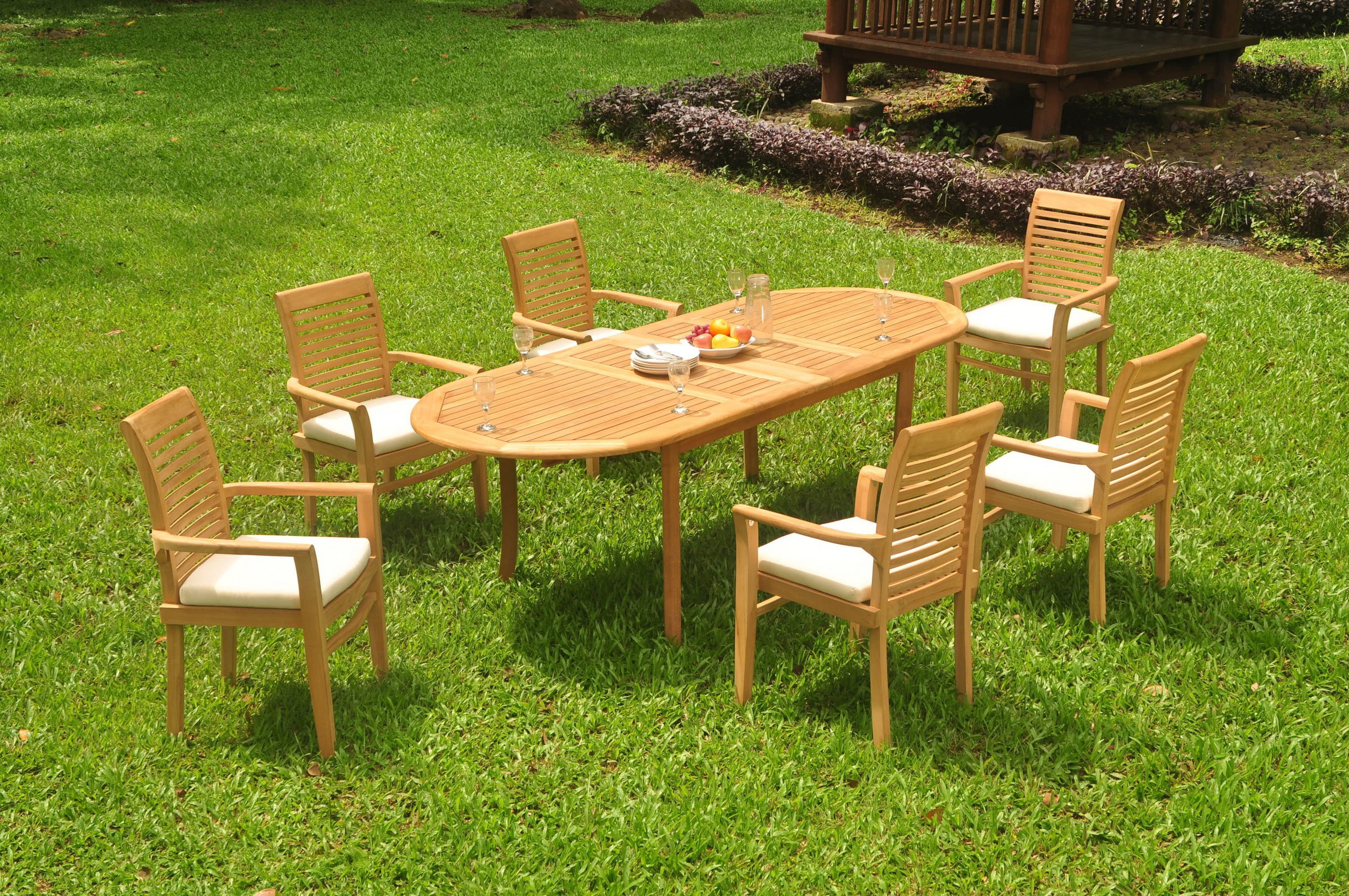 Grade-A Teak Dining Set: 6 Seater 7 Pc: 94