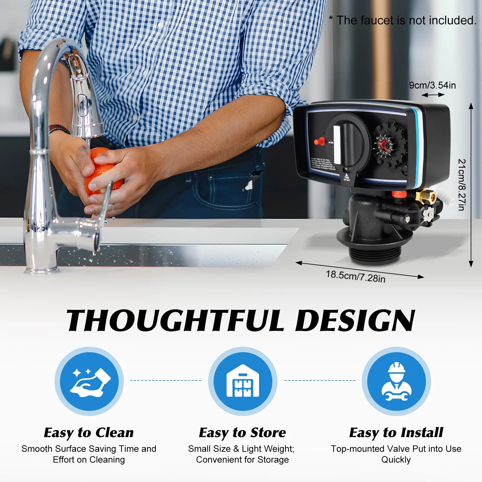 TFCFL Fleck 5600 Metered 12 Day Clock For Water Softener On Demand Control Head Valve Automatic