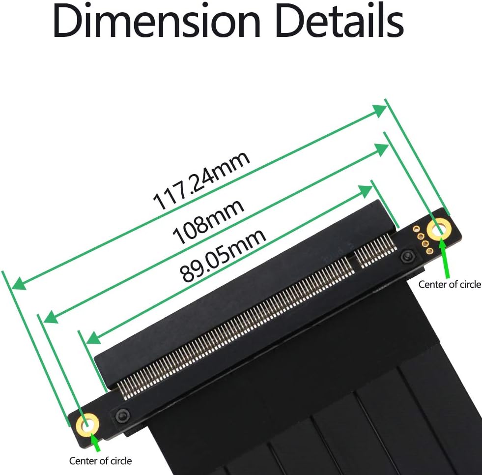 Pcie Extension Cable Pcie x16 Extension Cable PCIE Express3.0 16X Extension Cable pcie Riser (pcie 16X 180 Degree Cable 20cm)