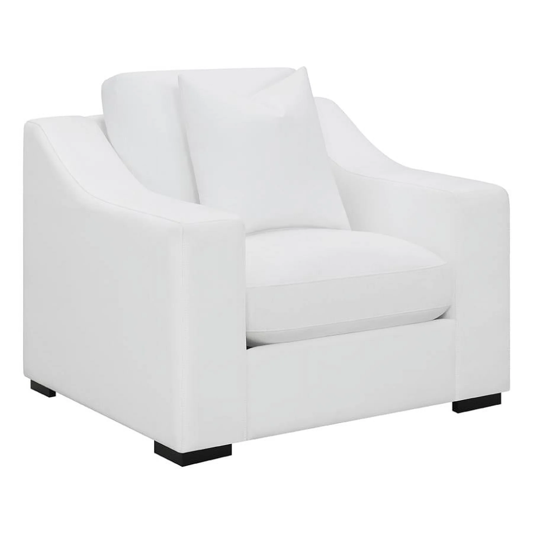 Coaster Ashlyn Upholstered Transitional Fabric Chair with Sloped Arms in White