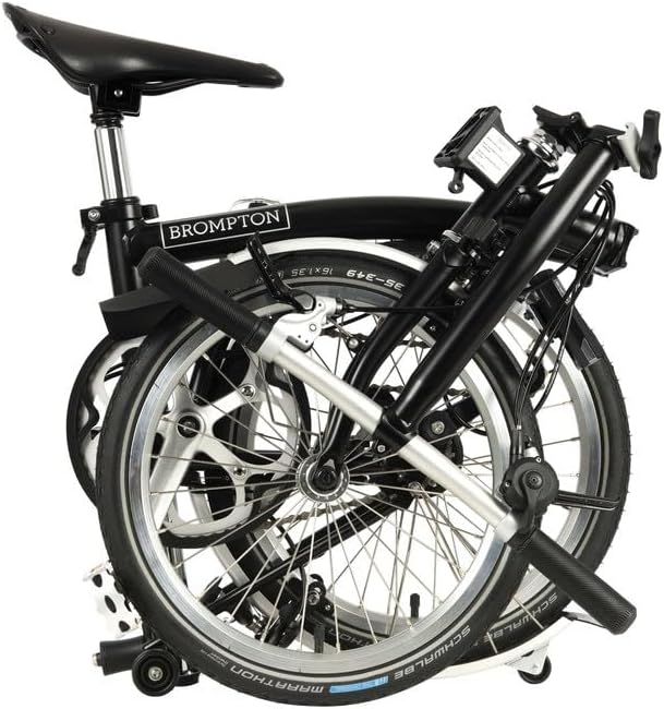 Brompton C Line 2 Speed Folding Bike with Battery Lighting - Mid (Black)