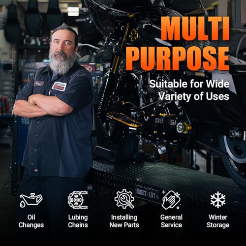 Motorcycle Rear Wheel Stand, with U + L Fork Swingarm Spool, 850lbs Capacity Universal Paddock Lift Jack Stand, Compatible With Most Yamaha Honda Kawasaki Suzuki BMW Motorcycles(New Update)