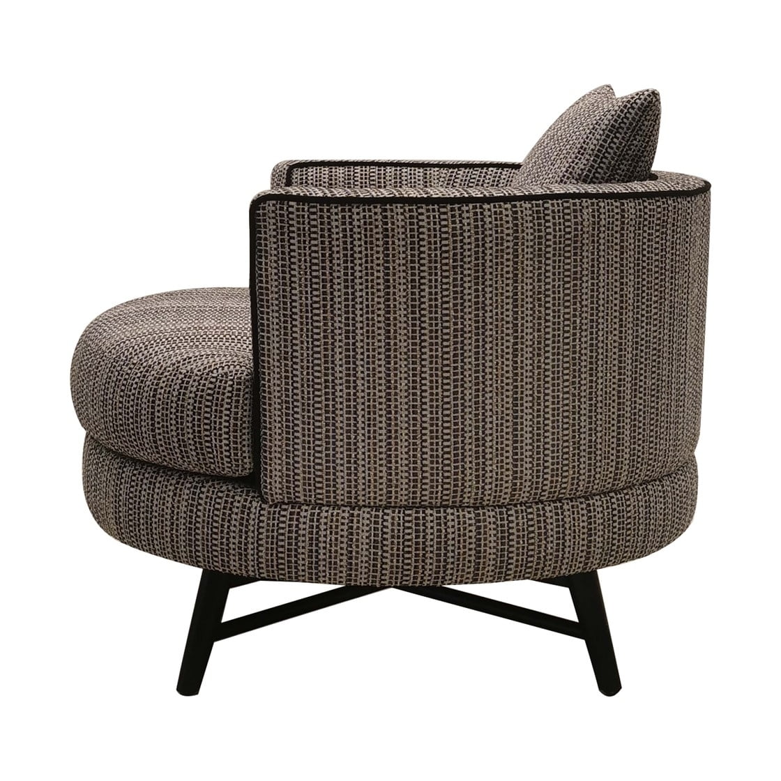 Gracie Mills Gayle Modern Multi-Stripe Swivel Chair with Metal Base - GRACE-15693