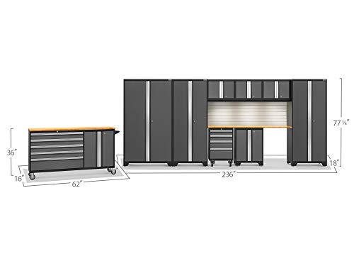 NewAge Products Bold Series Gray 10 Piece Set, Garage Cabinets, 56124