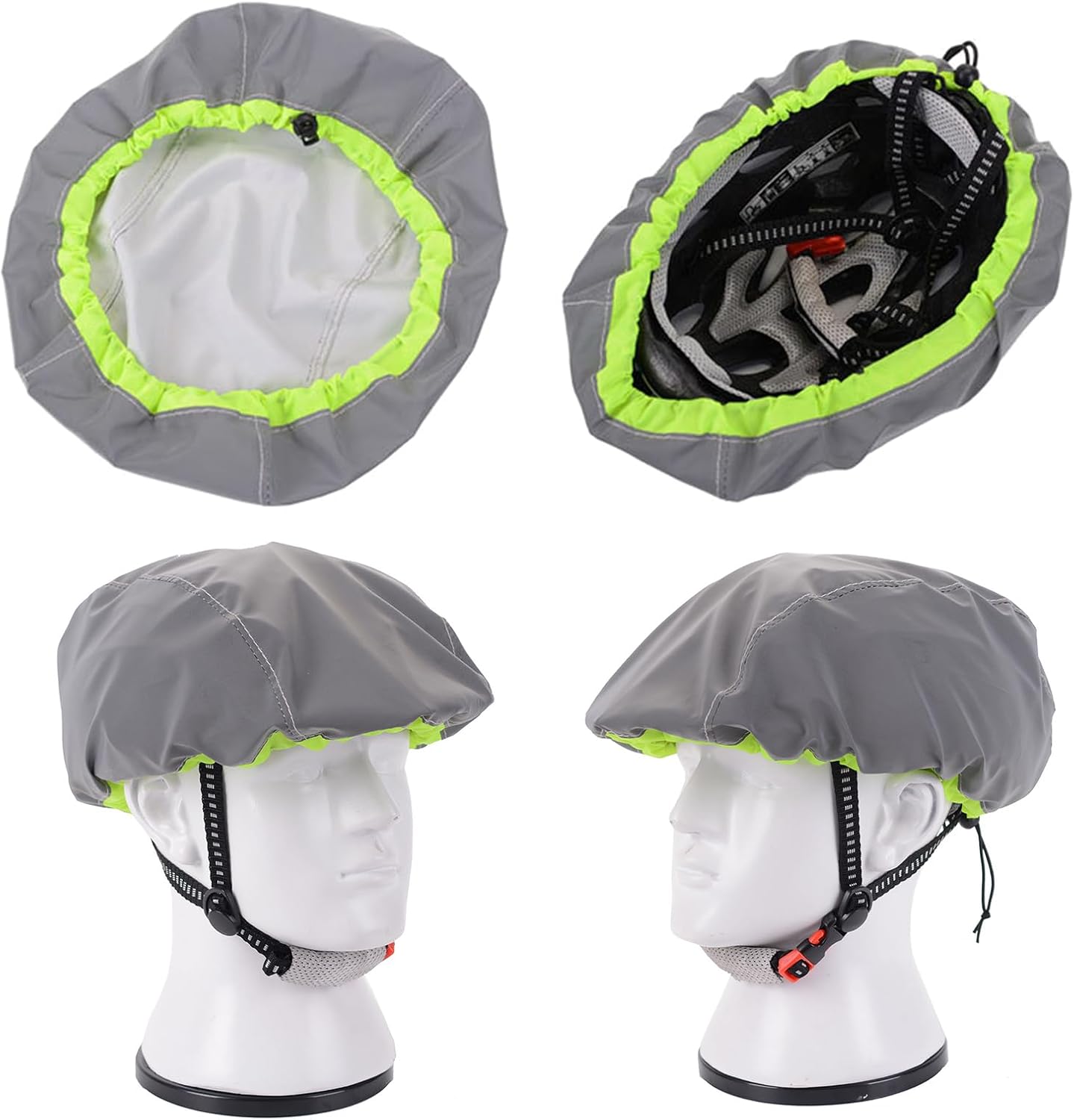 Cycling Helmet Cover Rainproof Windproof Rain Cover Waterproof Visibility Reflective Bicycles Helmet Cover Ventilat