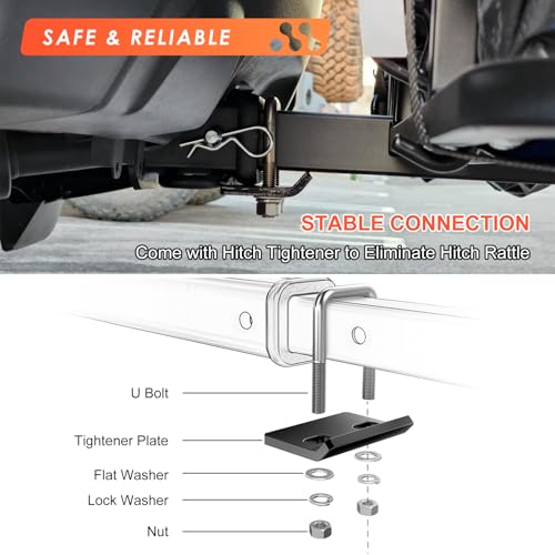 MeeFar Folding Hitch Mount Cargo Carrier Basket 60
