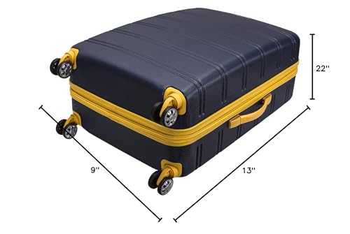 Rockland Melbourne Hardside Expandable Luggage with Spinner Wheels, 2TONEBLUE, 2 Piece (20/28)