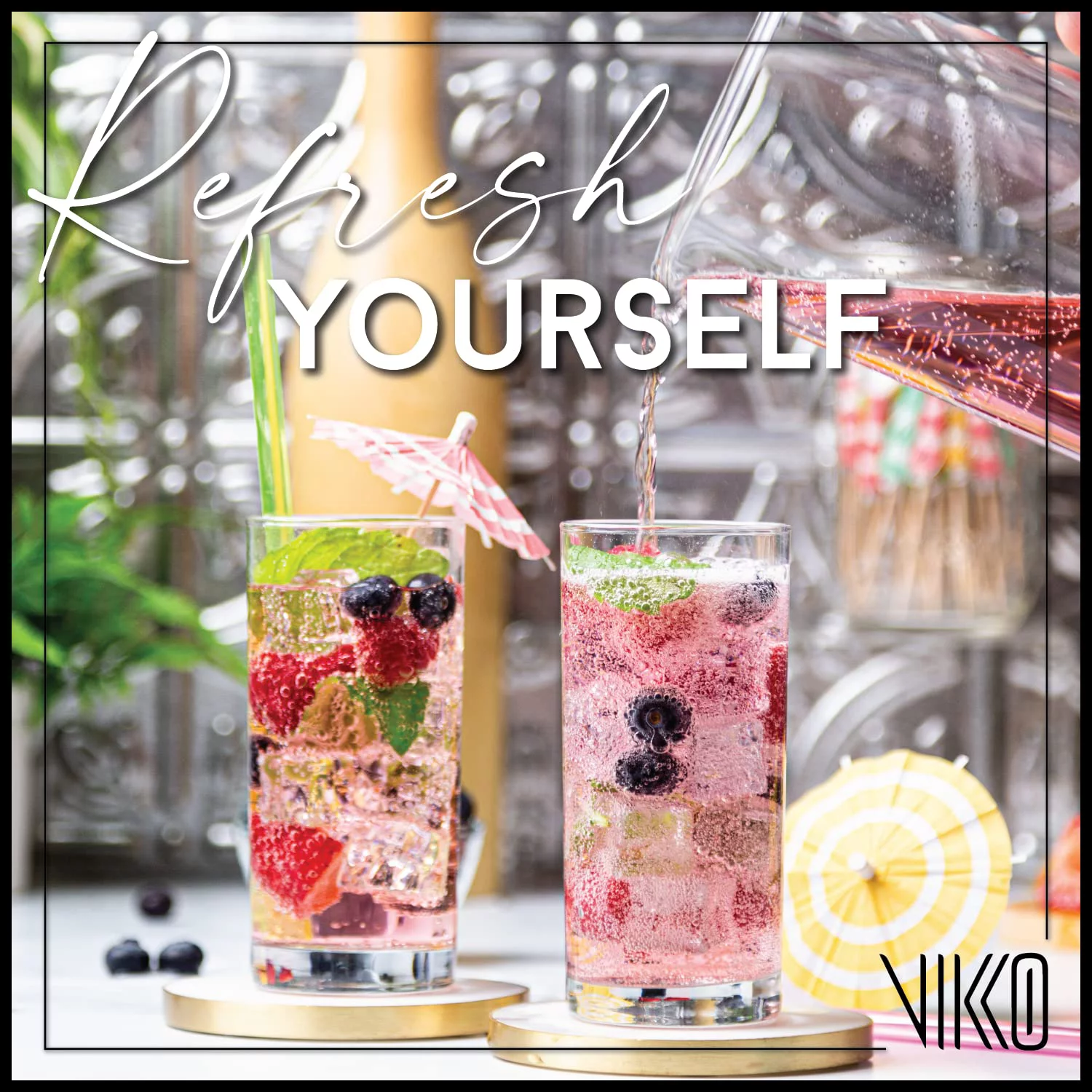 Vikko Water Glasses, Set of 12 Drinking Glasses, Thick and Durable Tumbler, 12.25 Ounce Tall Kitchen Glasses, Dishwasher Safe Highball Glass Tumbler, Heavy Duty Cups