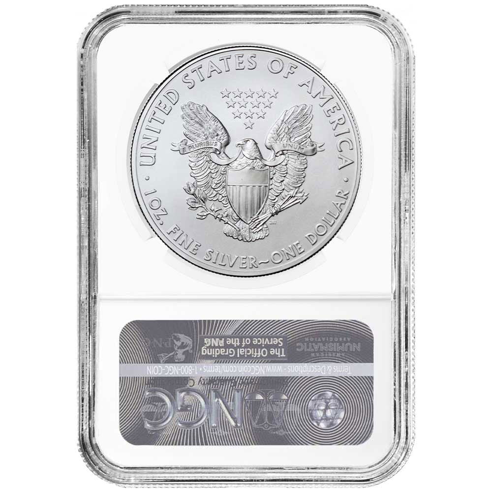2021 (S) $1 American Silver Eagle NGC MS69 Emergency Production Trolley Label