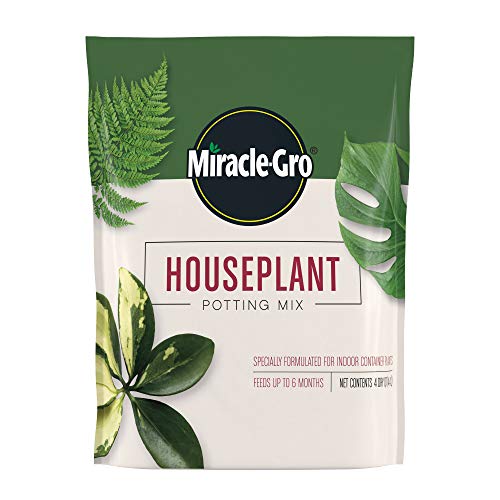 Miracle-Gro Houseplant Potting Mix - Fertilized Soil, Designed to be Less Prone to Gnats, 4 qt. (2-Pack)