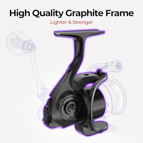 Piscifun Viper X Spinning Reels, Carbon Fiber 33LBs Max Drag, 10+1 Shielded BB, Saltwater Freshwater Spinning Fishing Reel, 5.2:1/6.2:1, 500, 1000, 2000, 3000, 4000, 5000 Series