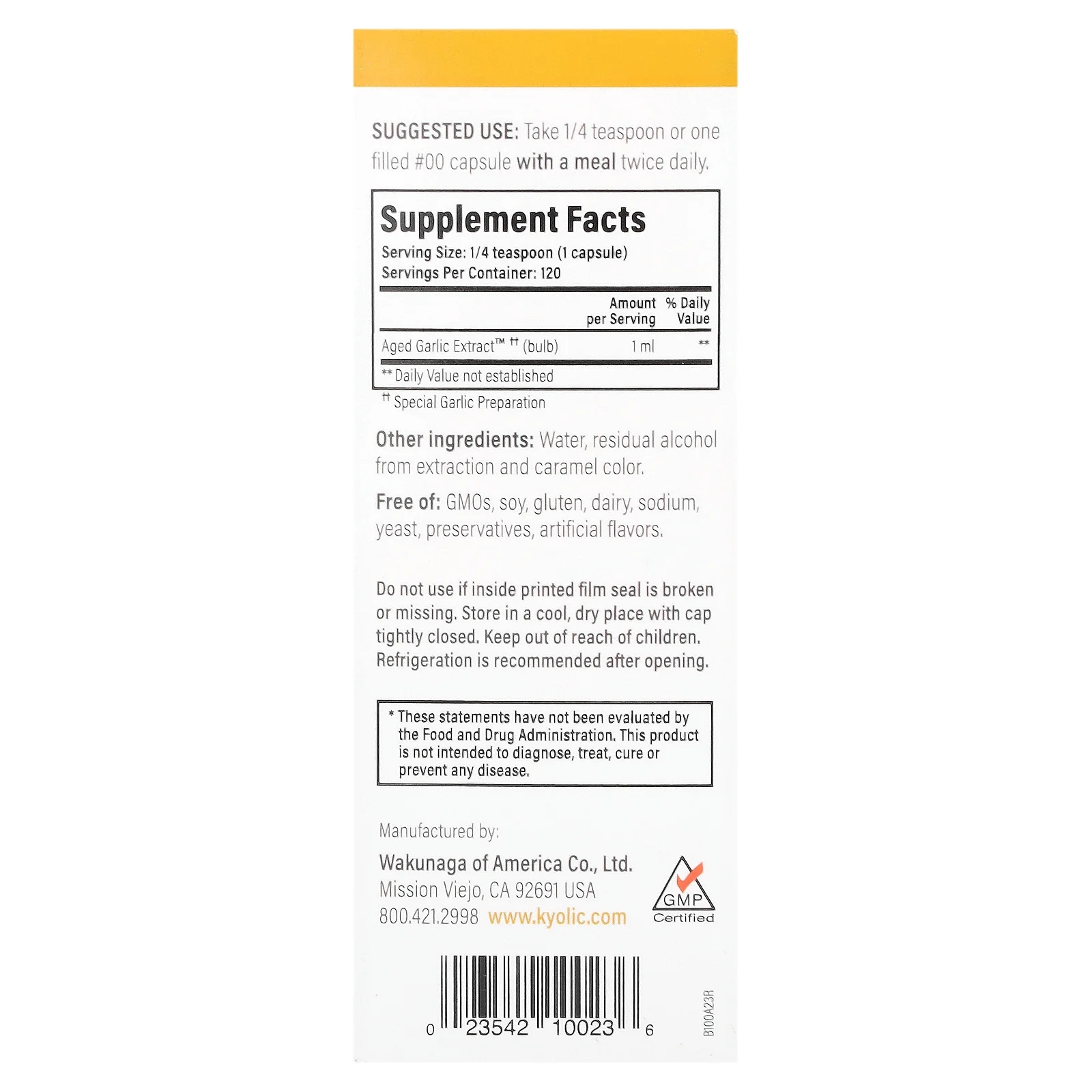 Kyolic Garlic Cardiovascular Formula Liquid - 4 Ounces