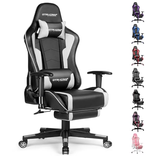 GTRACING Gaming Chair with Footrest Speakers Video Game Chair Bluetooth Music Heavy Duty Ergonomic Computer Office Desk Chair
