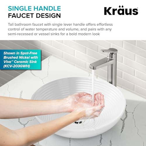 KRAUS Indy Single Handle One Hole Bathroom Sink Faucet in Chrome, KBF-1411CH