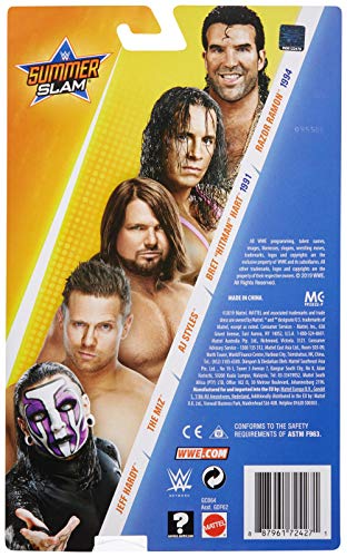 Mattel WWE SummerSlam Bret 'Hitman' Hart Action Figure in 6-inch Scale with Articulation & Ring Gear